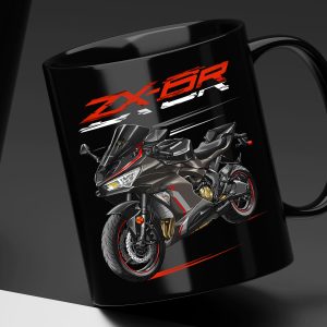 Black Mug Kawasaki ZX-6R 2022-2023 Metallic Matte Graphenesteel Gray & Metallic Diablo Black Merchandise & Clothing Motorcycle Apparel