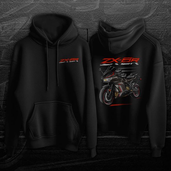 Hoodie Kawasaki ZX-6R 2022-2023 Metallic Matte Graphenesteel Gray & Metallic Diablo Black Merchandise & Clothing Motorcycle Apparel