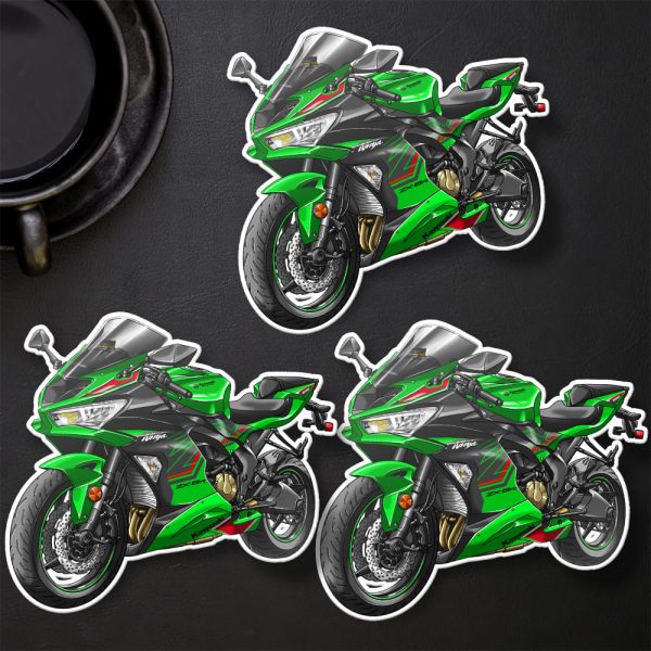 Stickers Kawasaki ZX-6R 2023 Lime Green & Ebony Merchandise & Clothing Motorcycle Apparel