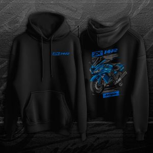 Hoodie Kawasaki ZX-14R 2012 Candy Surf Blue Merchandise & Clothing Motorcycle Apparel