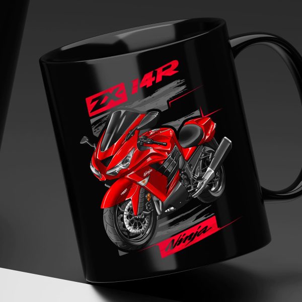 Black Mug Kawasaki ZX-14R 2013 Passion Red Merchandise & Clothing Motorcycle Apparel