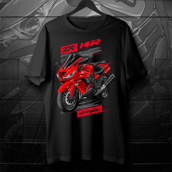 T-shirt Kawasaki ZX-14R 2013 Passion Red Merchandise & Clothing Motorcycle Apparel