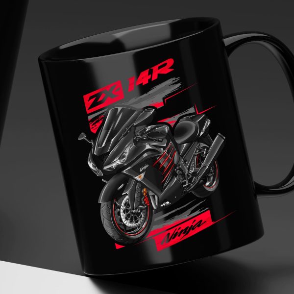 Black Mug Kawasaki ZX-14R 2014 Flat Ebony & Ebony Merchandise & Clothing Motorcycle Apparel