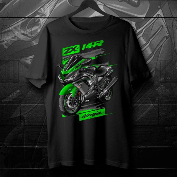 T-shirt Kawasaki ZX-14R 2019 Metallic Spark Black & Pearl Meteor Grey & Emerald Blazed G Merchandise & Clothing Motorcycle Apparel