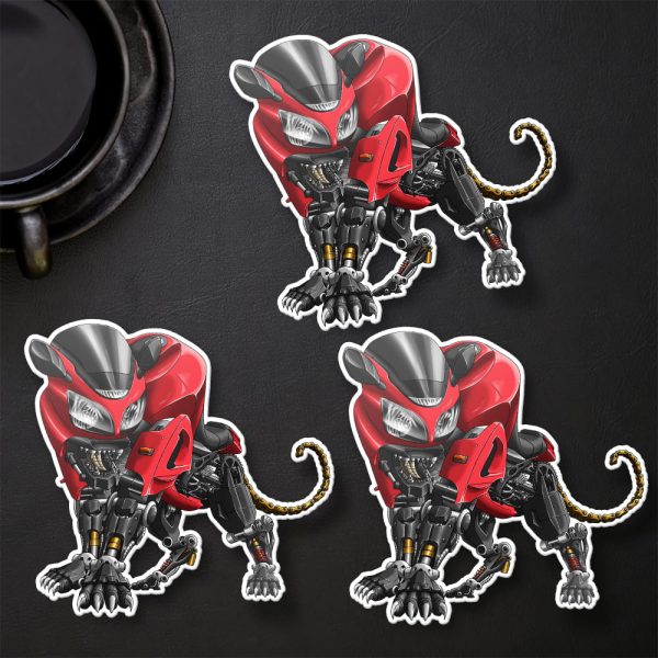 Stickers Kawasaki ZX-12R Panther 2000 Candy Persimmon Red Merchandise & Clothing Motorcycle Apparel
