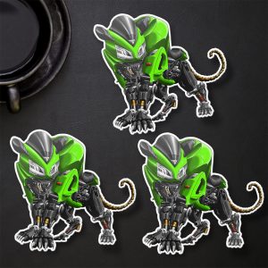 Stickers Kawasaki ZX-12R Panther 2003 Lime Green Merchandise & Clothing Motorcycle Apparel