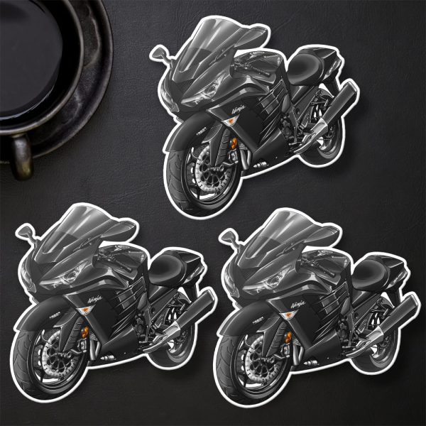 Stickers Kawasaki ZX-14R 2012 & 2014 Metallic Spark Black Merchandise & Clothing Motorcycle Apparel