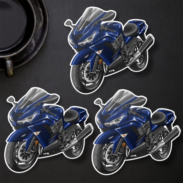 Stickers Kawasaki ZX-14R 2013 Metallic Midnight Sapphire Blue Merchandise & Clothing Motorcycle Apparel