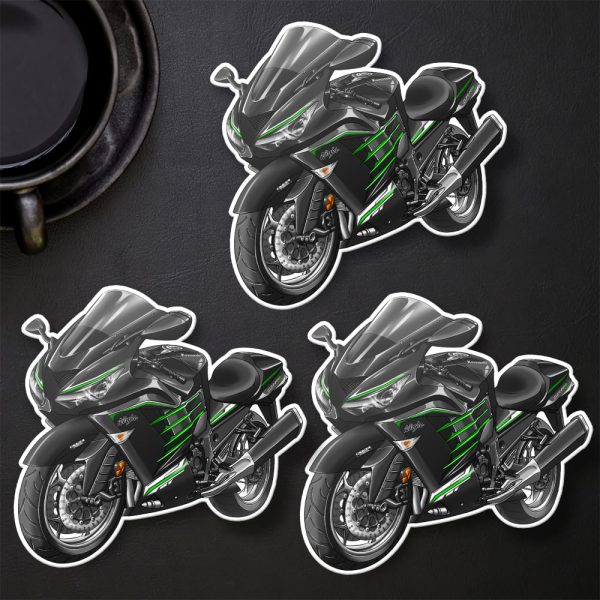 Stickers Kawasaki ZX-14R 2013 SE Metallic Spark Black & Golden Blazed Green Merchandise & Clothing Motorcycle Apparel