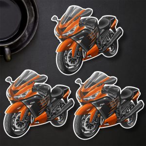 Stickers Kawasaki ZX-14R 2014 Candy Burnt Orange & Metallic Spark Black Merchandise & Clothing Motorcycle Apparel