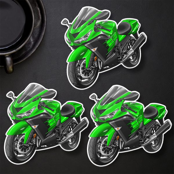 Stickers Kawasaki ZX-14R 2015 Golden Blazed Green & Metallic Spark Black Merchandise & Clothing Motorcycle Apparel