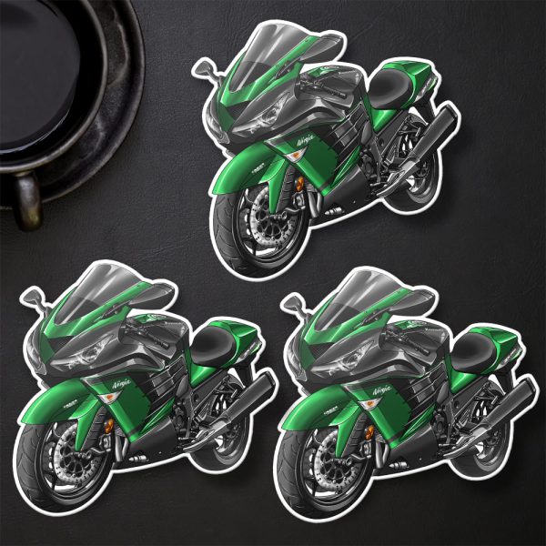Stickers Kawasaki ZX-14R 2018 Emerald Blazed Green & Metallic Carbon Grey Merchandise & Clothing Motorcycle Apparel