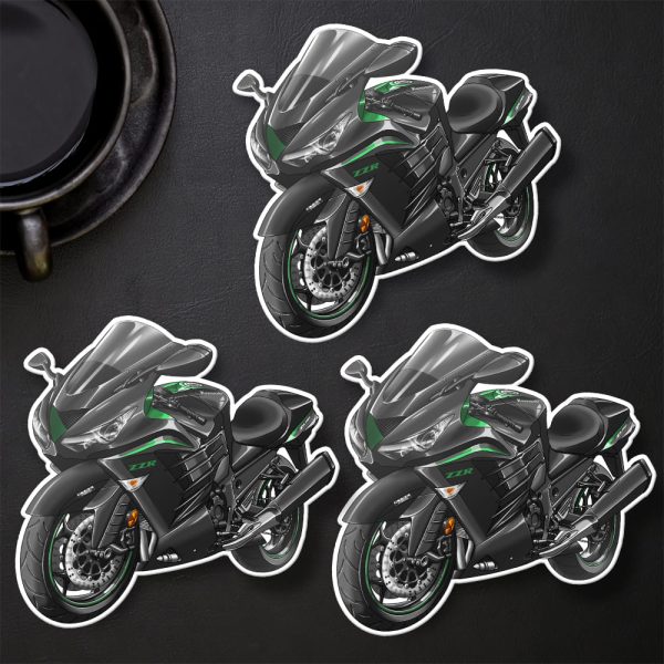 Stickers Kawasaki ZX-14R 2018 Metallic Carbon Grey & Emerald Blazed Green Merchandise & Clothing Motorcycle Apparel