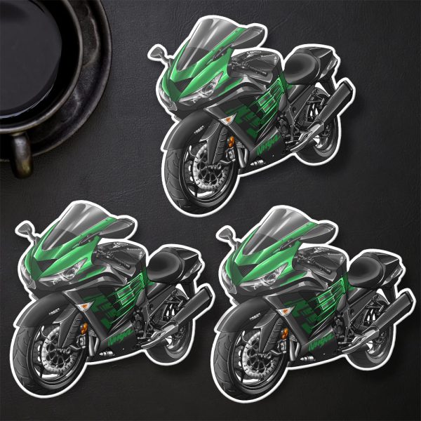 Stickers Kawasaki ZX-14R 2020 Metallic Diablo Black & Golden Blazed Green Merchandise & Clothing Motorcycle Apparel