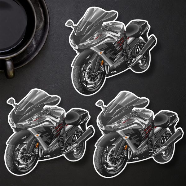 Stickers Kawasaki ZX-14R 2023 Metallic Matte Graphenesteel Gray & Flat Ebony Merchandise & Clothing Motorcycle Apparel