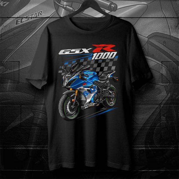 Suzuki GSX-R 1000 T-shirt 2024 Metallic Triton Blue & Metallic Mystic Silver Merchandise & Clothing
