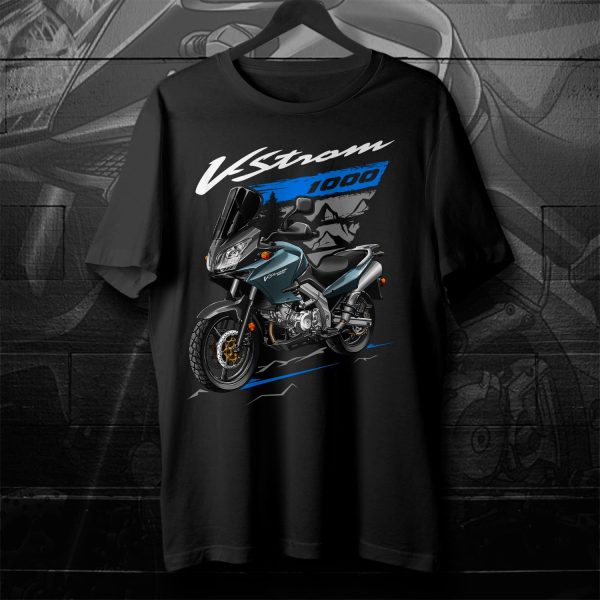 Suzuki V-Strom 1000 T-shirt 2002 Metallic Flint Gray Merchandise & Clothing Motorcycle Apparel