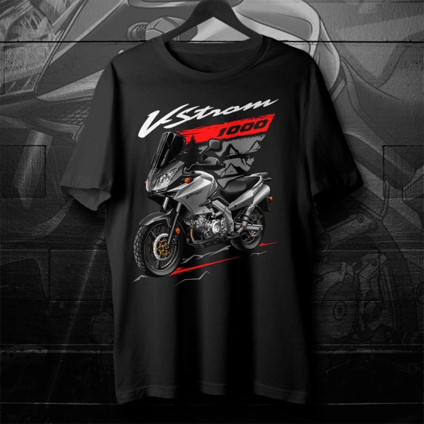 Suzuki V-Strom 1000 T-shirt 2003-2006 Metallic Sonic Silver Merchandise & Clothing Motorcycle Apparel