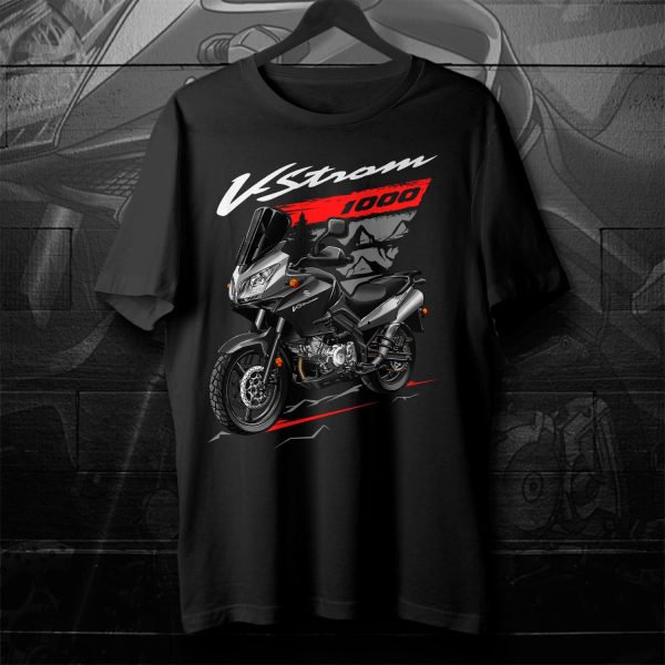 Suzuki V-Strom 1000 T-shirt 2007-2008 Pearl Nebular Black & Metallic Oort Gray Merchandise & Clothing Motorcycle Apparel