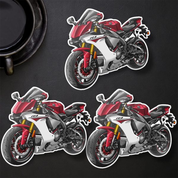 Stickers Yamaha YZF-R1 2015 Rapid Red & Pearl White Merchandise & Clothing Motorcycle Apparel