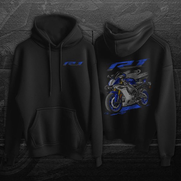 Hoodie Yamaha YZF-R1 2015 Team Yamaha Blue & Matte Silver Merchandise & Clothing Motorcycle Apparel