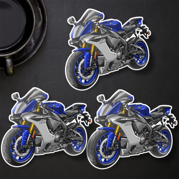 Stickers Yamaha YZF-R1 2015 Team Yamaha Blue & Matte Silver Merchandise & Clothing Motorcycle Apparel