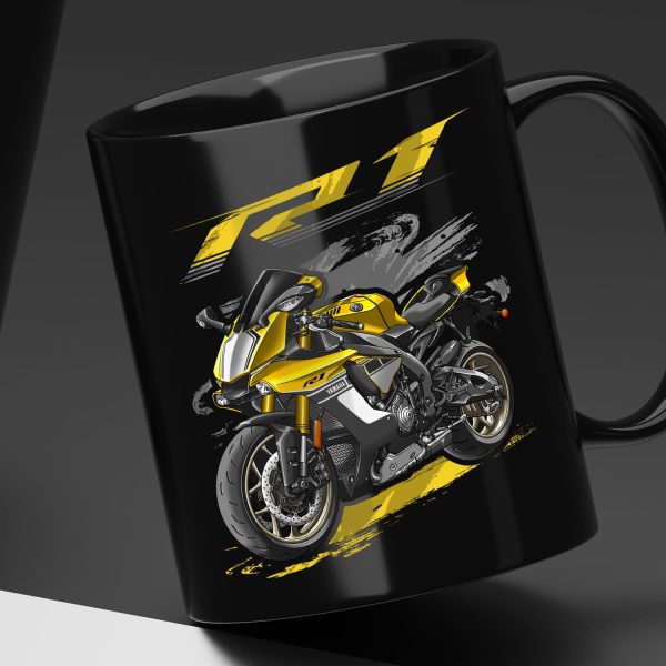 Black Mug Yamaha YZF-R1 2016 60th Anniversary Yellow Merchandise & Clothing Motorcycle Apparel