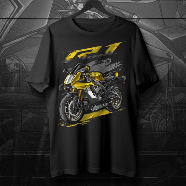 T-shirt Yamaha YZF-R1 2016 60th Anniversary Yellow Merchandise & Clothing Motorcycle Apparel