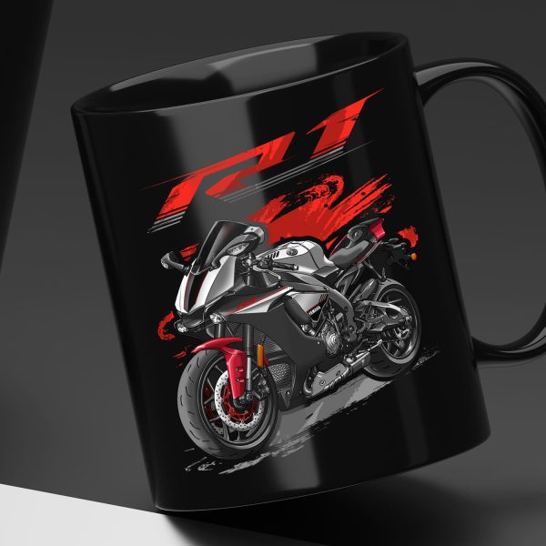 Black Mug Yamaha YZF-R1 2016 Intensity White & Raven & Rapid Red Merchandise & Clothing Motorcycle Apparel