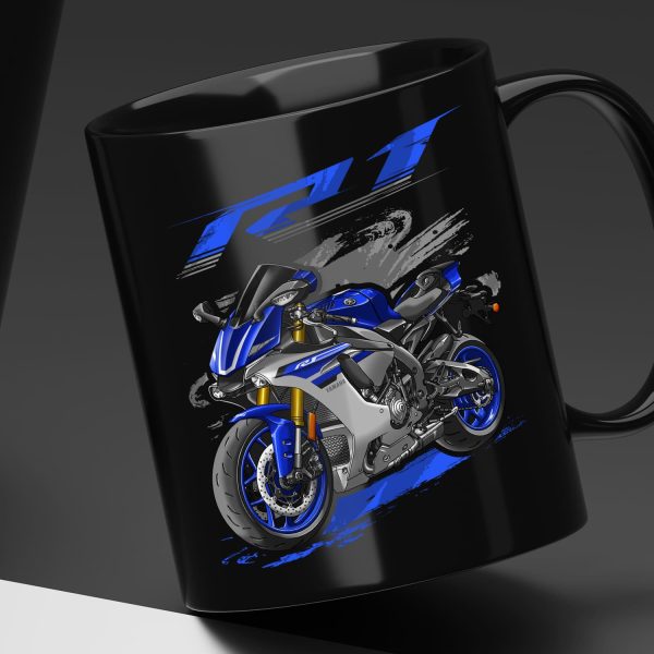 Black Mug Yamaha YZF-R1 2016 Team Yamaha Blue & Matte Silver Merchandise & Clothing Motorcycle Apparel