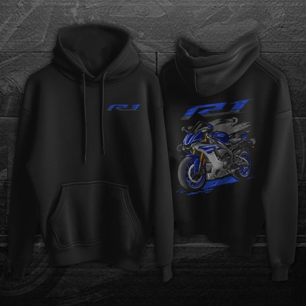 Hoodie Yamaha YZF-R1 2016 Team Yamaha Blue & Matte Silver Merchandise & Clothing Motorcycle Apparel