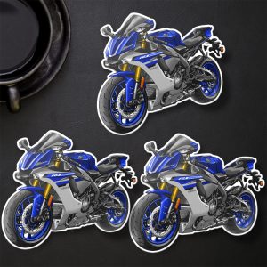 Stickers Yamaha YZF-R1 2016 Team Yamaha Blue & Matte Silver Merchandise & Clothing Motorcycle Apparel