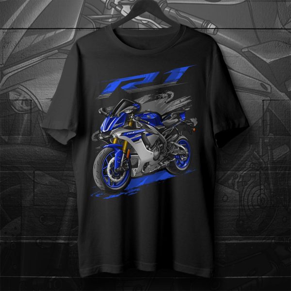 T-shirt Yamaha YZF-R1 2016 Team Yamaha Blue & Matte Silver Merchandise & Clothing Motorcycle Apparel