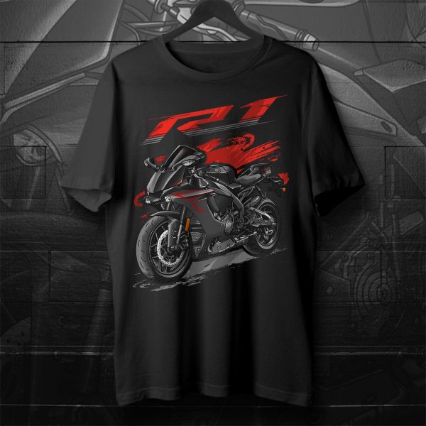 T-shirt Yamaha YZF-R1 2017 Raven Black Merchandise & Clothing Motorcycle Apparel