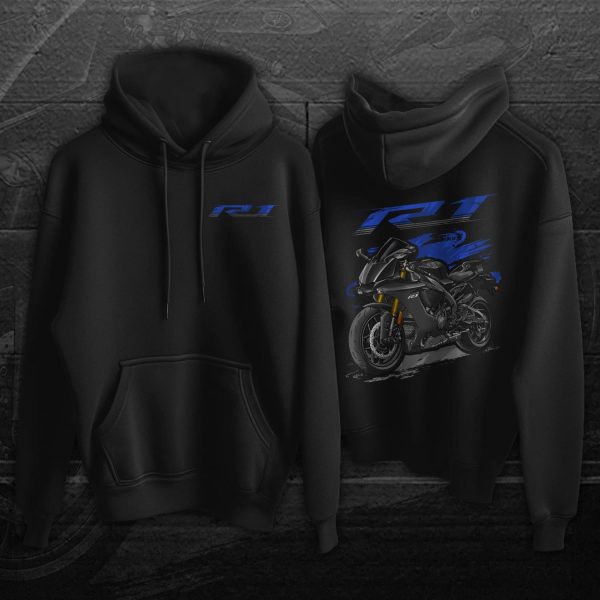 Hoodie Yamaha YZF-R1 2017 Tech Black Merchandise & Clothing Motorcycle Apparel
