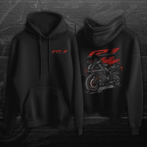 Hoodie Yamaha YZF-R1 2018 Tech Black Merchandise & Clothing Motorcycle Apparel