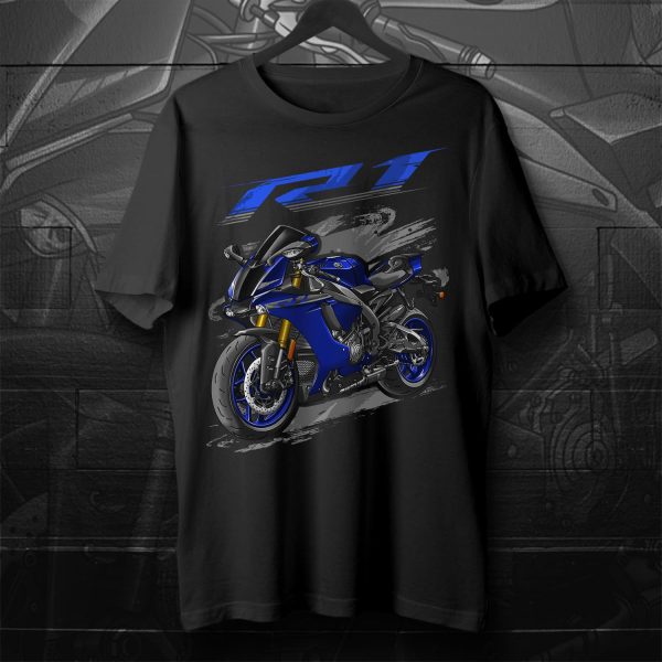 T-shirt Yamaha YZF-R1 2018 Yamaha Blue Merchandise & Clothing Motorcycle Apparel
