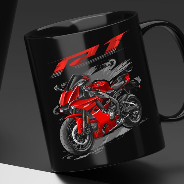 Black Mug Yamaha YZF-R1 2019 Vivid Red Merchandise & Clothing Motorcycle Apparel
