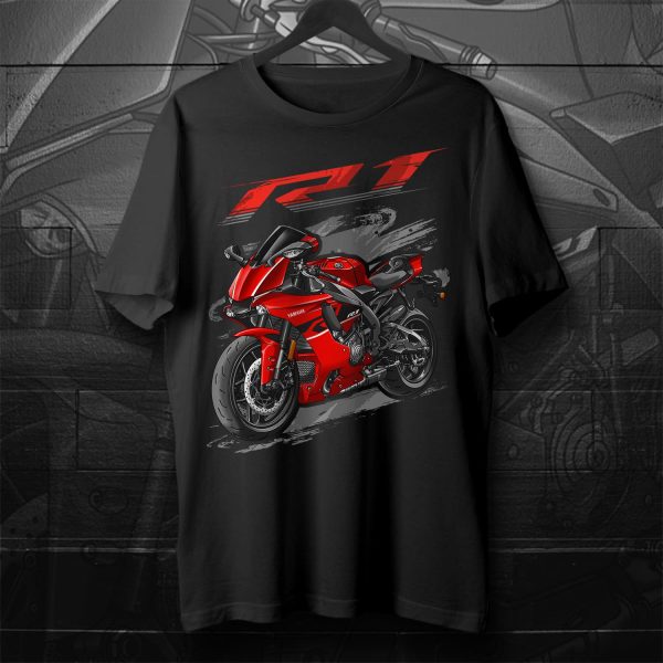 T-shirt Yamaha YZF-R1 2019 Vivid Red Merchandise & Clothing Motorcycle Apparel