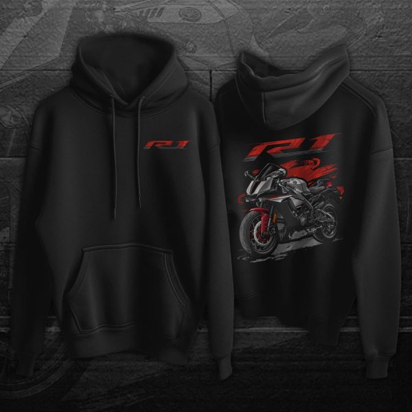 Hoodie Yamaha YZF-R1 2016 Intensity White & Raven & Rapid Red Merchandise & Clothing Motorcycle Apparel