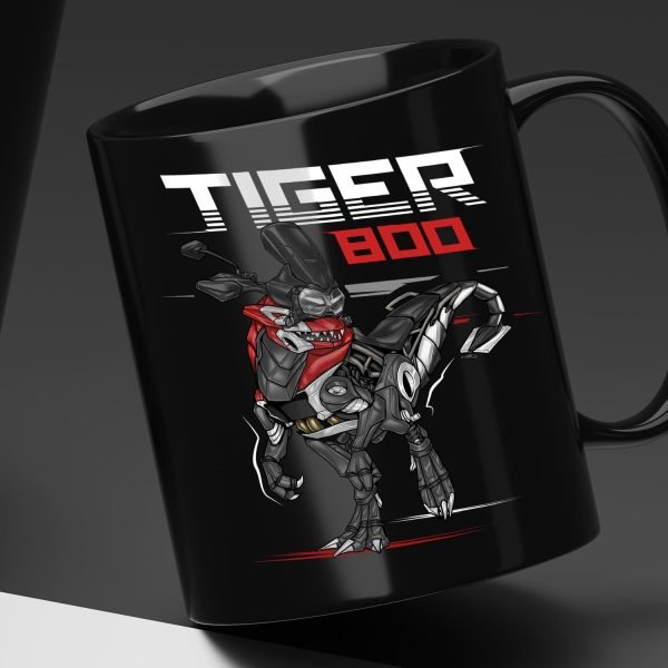 Black Mug Triumph Tiger 800 XR Cranberry Red Merchandise & Clothing Motorcycle Apparel