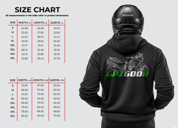 Kawasaki GPZ600R 1984-1990 Hoodie for Motorcycle Riders - Image 4