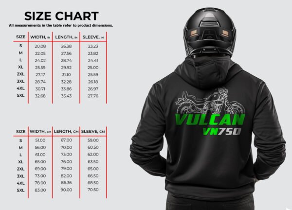 Kawasaki VN750 Vulcan 750 1986-2006 Hoodie for Motorcycle Riders - Image 2