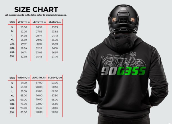 Kawasaki 90 G3SS 1969-1974 Hoodie for Motorcycle Riders - Image 4