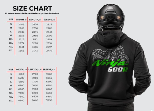 Kawasaki Ninja 600R 1985-1997 Hoodie for Motorcyclists - Image 2