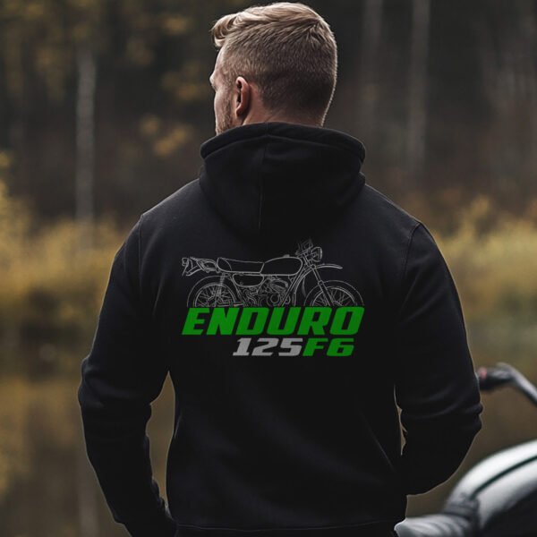 Kawasaki 125 F6 1971-1973 Hoodie for Motorcycle Riders - Image 3