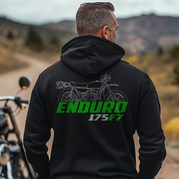 Kawasaki 175 F7 1971-1975 Hoodie for Motorcycle Riders - Image 3