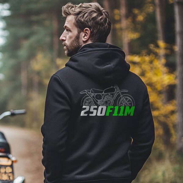 Kawasaki 250 F11M 1973 Hoodie for Motorcycle Riders - Image 2