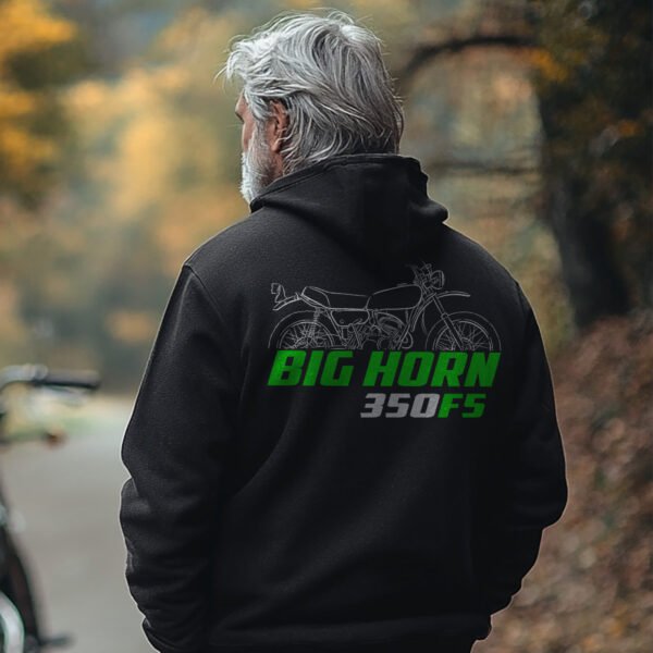 Kawasaki 350 F5 Big Horn 1970-1971 Hoodie for Motorcycle Riders - Image 3