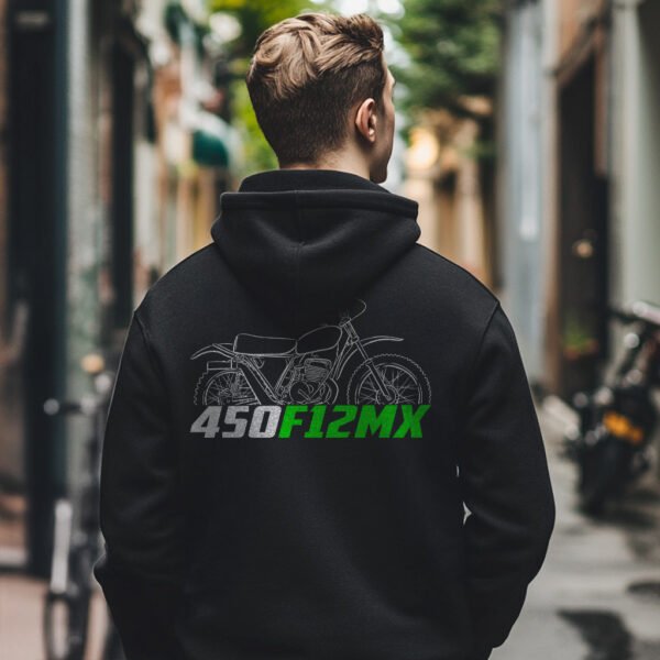 Kawasaki 450 F12MX 1973 Hoodie for Motorcycle Riders - Image 3